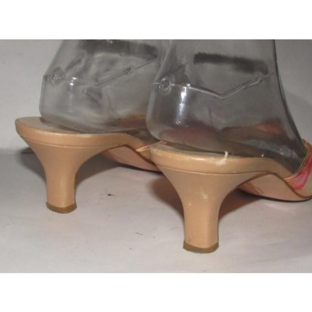 Ferragamo Silk Floral Print Mules in Pinks & Red - Picture 9 of 12